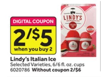 Stop&Shop Lindy's italian ice offer