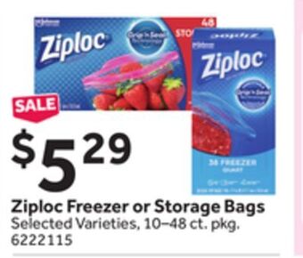Stop&Shop Ziploc freezer or storage bags offer