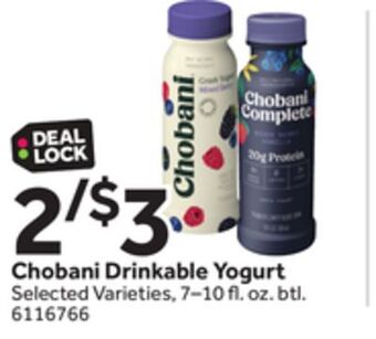 Stop&Shop Chobani drinkable yogurt offer