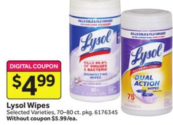 Stop&Shop Lysol wipes offer