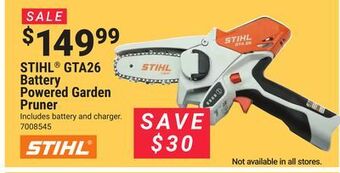 Ace Hardware Stihl gta26 battery powered garden pruner offer
