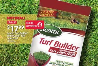 Ace Hardware Scotts turf builder winterguard fall lawn food offer