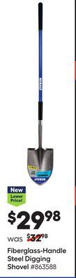 Lowe's Fiberglass-handle steel digging shovel offer