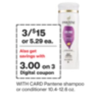 CVS Pantene shampoo or conditioner 10.4-12.6 oz offer