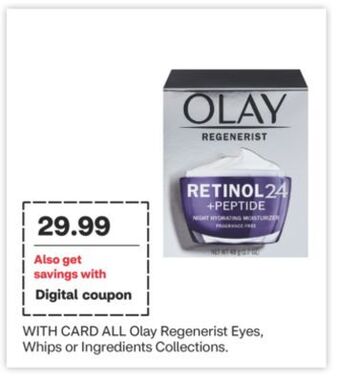 CVS All olay regenerist eyes, whips or ingredients collections offer