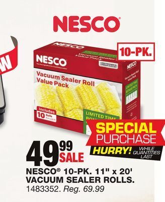 Blain's Farm & Fleet Nesco 10-pk. 11 x 20' vacuum sealer rolls offer