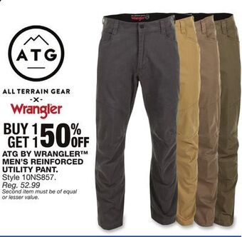 Blain's Farm & Fleet Atg by wrangler men's reinforced utility pant offer