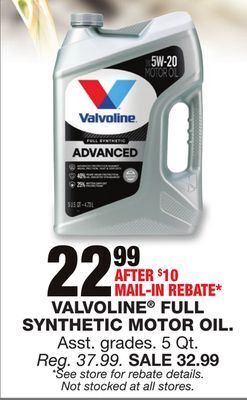Blain's Farm & Fleet Valvoline full synthetic motor oil offer