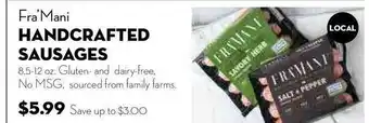 Bristol Farms Fra'mani Handcrafted Sausages offer