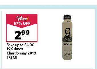 Grocery Outlet 19 Crimes Chardonnay 2019 offer
