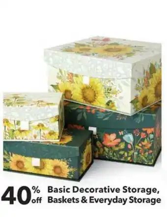 JOANN Basic Decorative Storage, Baskets & Everyday Storage 40% Off offer
