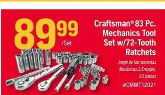 Napa Craftsman 83 Pc Mechanics Tool Set W-72-tooth Ratchets offer