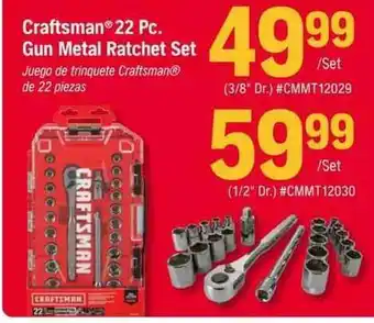 Napa Craftsman 22 Pc Gun Metal Ratchet Set offer