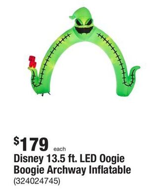 The Home Depot Disney 13.5 ft. led oogie boogie archway inflatable offer