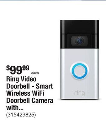 The Home Depot Ring video doorbell - smart wireless wifi doorbell camera with built-in battery, 2-way talk, night vision, satin nickel offer