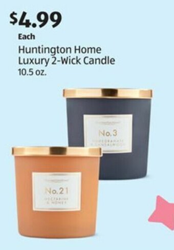 Aldi Huntington Home Luxury 2-Wick Candle 10.5 oz offer