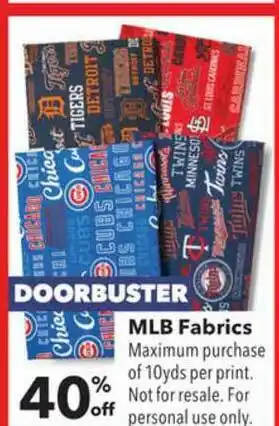 JOANN MLB Fabrics 40% Off offer