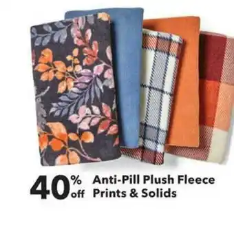 JOANN Anti-Pill Plush Fleece Prints & Solids 40% Off offer