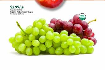 Plum Market Organic Red Or Green Grapes offer