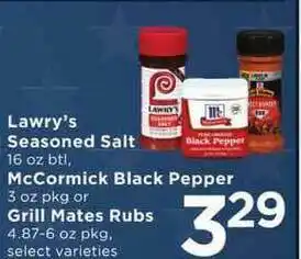 SHOPPERS Lawry's Seasoned Salt, McCormick Black Pepper Or Grill Mates Rubs offer