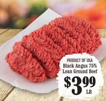 The Markets Black Angus 75% Lean Ground Beef offer