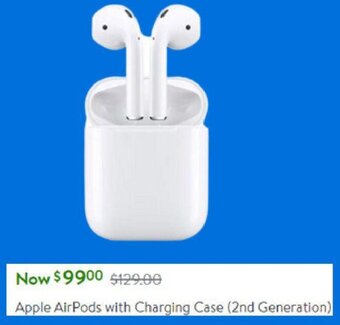 Walmart Apple AirPods with Charging Case (2nd Generation) offer