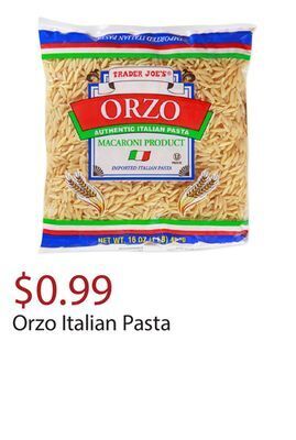 Trader Joe's Orzo italian pasta offer