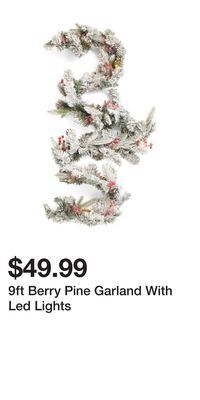 TJ Maxx 9ft berry pine garland with led lights offer