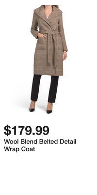 TJ Maxx Wool blend belted detail wrap coat offer