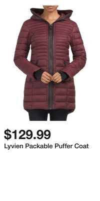 TJ Maxx Lyvien packable puffer coat offer