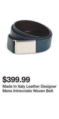 TJ Maxx Made in italy leather designer mens intrecciato woven belt offer