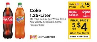 ShopRite Coke 1.25-liter offer