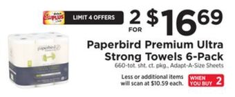 ShopRite Premium ultra strong towels 6-pack offer