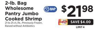 ShopRite 2-lb. bag wholesome pantry jumbo cooked shrimp offer
