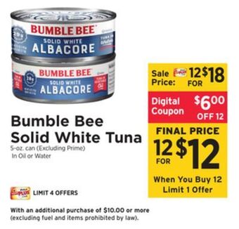 ShopRite Solid white tuna offer