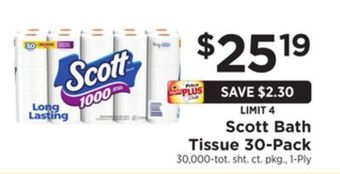 ShopRite Bath tissue 30-pack offer