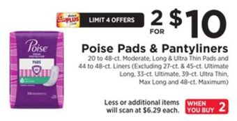 ShopRite Pads & pantyliners offer