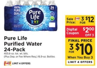 ShopRite Purified water 24-pack offer