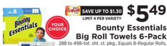 ShopRite Big roll towels 6-pack offer