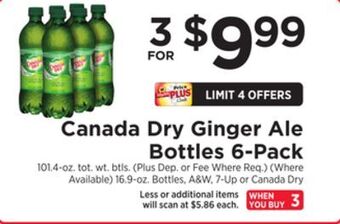 ShopRite Ginger ale bottles 6-pack offer