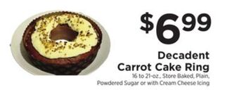 ShopRite Decadent carrot cake ring offer