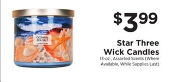 ShopRite Star three wick candles offer