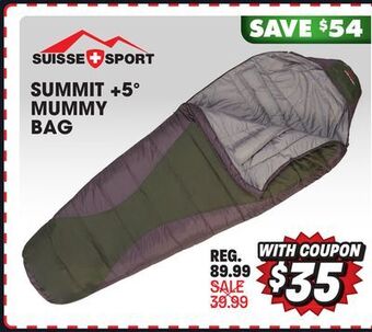 Big 5 Suisse sport summit +5° mummy bag offer