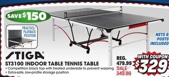 Big 5 Stiga st3100 indoor table tennis table offer