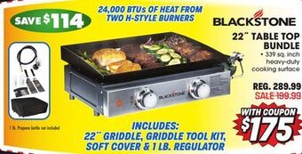 Big 5 Blackstone 22 gas tabletop 2-burner griddle bundle offer