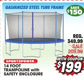 Big 5 Sportspower 14' trampoline with safety enclosure offer