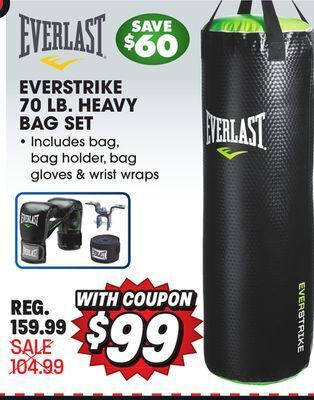 Big 5 Everlast 70-lb. everstrike heavy bag kit offer