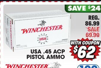 Big 5 Winchester usa .45 acp pistol ammunition - 100-round value pack offer