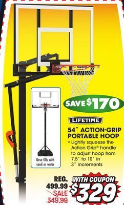 Big 5 Lifetime 54 action grip portable hoop offer