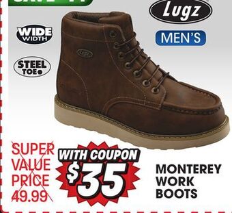 Big 5 Lugz monterey steel toe men's wide work boots offer